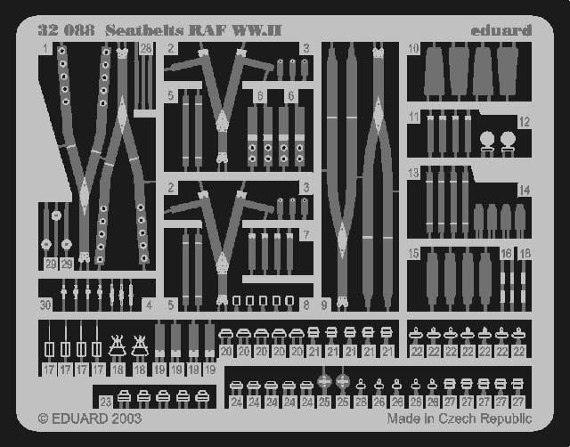 Eduardo 1/32 Aircraft RAF WWII Seatbelts