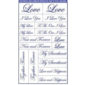 Armor Products Armour Etch Stencil Love