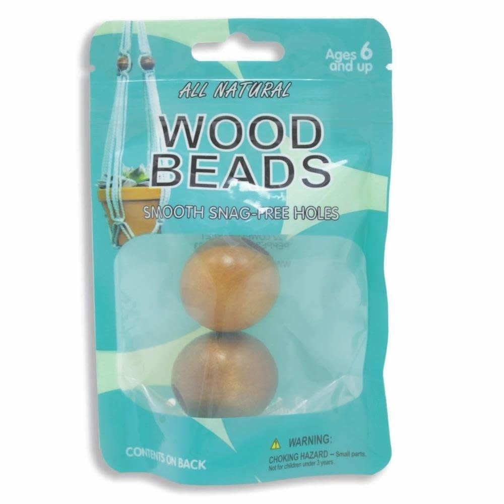 Pepperell Round Wood Bead Maple 32mm 2pc