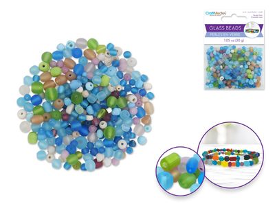 CraftMedley 3-7mm Glass Beads Candy Frost Mix Pack