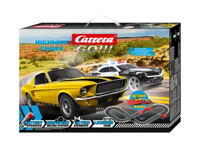Carrera GO!!! 1/43 Highway Chase Slot Car and Track Set