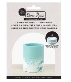 American Crafts Color Pour Stone Resin Silicone Mold Candle Holder