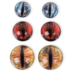 Solid Oak Steampunk Acrylic Accents 6/Pkg Dragon Eyes Earthtones