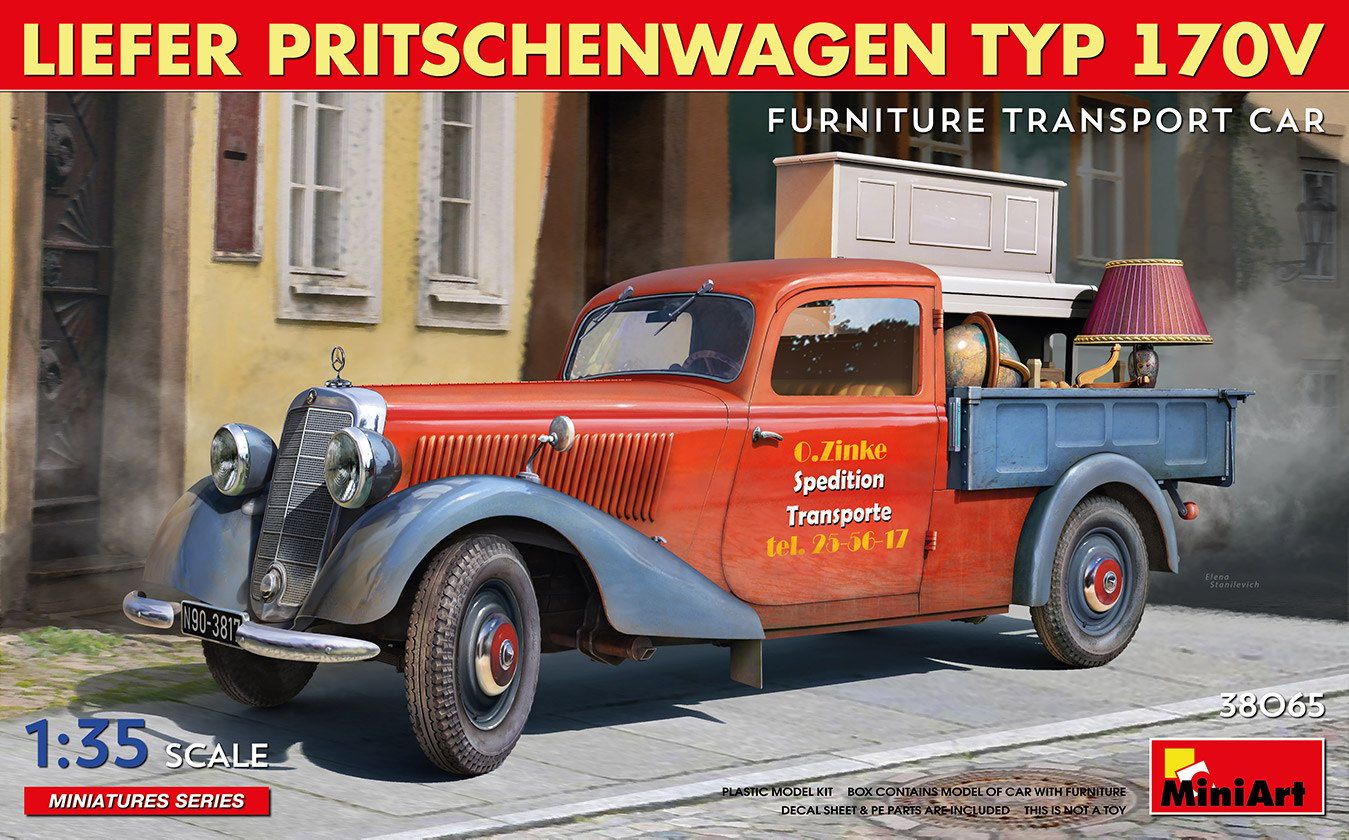 Miniart 1/35 Liefer Pritschenwagen Typ 170V Furniture Transport Car