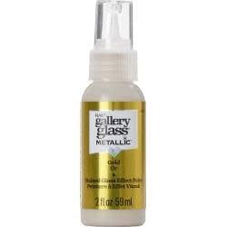 Plaid Gallery Glass Paint 2oz Metallic Gold