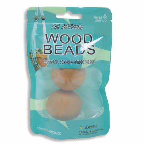 Pepperell Round Wood Bead Maple 38mm 2pc