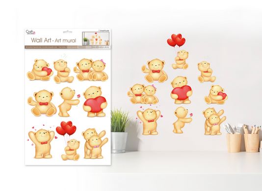 MultiCraft Wall Art Clear Stickers Bear Love 11.8x15.75in