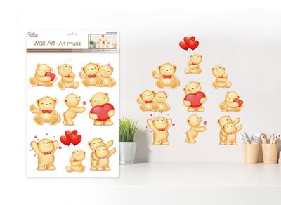 Craft Decor 11.8x15.75in Wall Art Clear C Teddy Bear Love