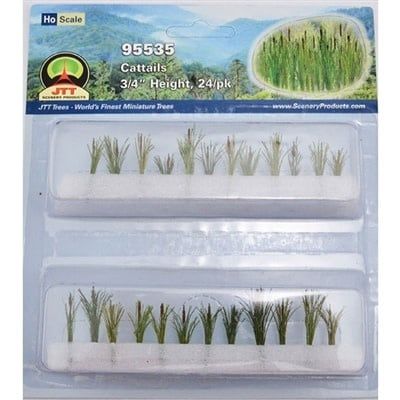 JTT Scenery CATTAILS 3/4&quot; tall HO-scale, 24/pk