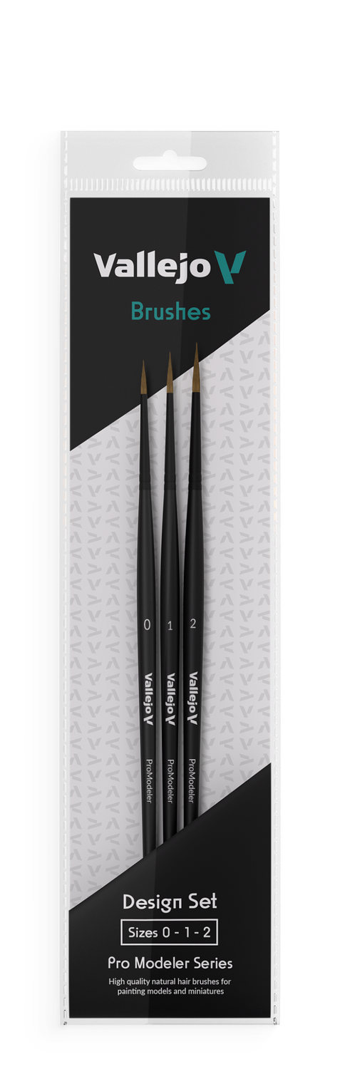 Vallejo DESIGN SET NATURAL HAIR 0 1 &amp; 2 PRO MODEL