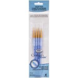 Royal Brush Crafter's Choice Gold Taklon Detail Brush Set 4/Pkg