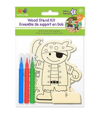 MultiCraft DIY Wood Stand Kits 2ct w/3 Mini Felt Markers C) Pirate MultiCraft DIY Wood Stand Kits 2ct w/3 Mini Felt Markers C) Pirate