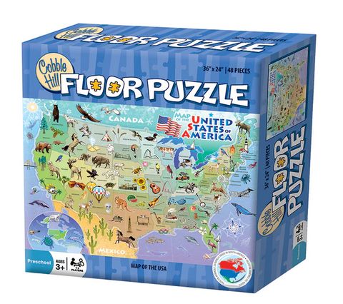 Cobble Hill Map of the USA 48 piece Floor Puzzle