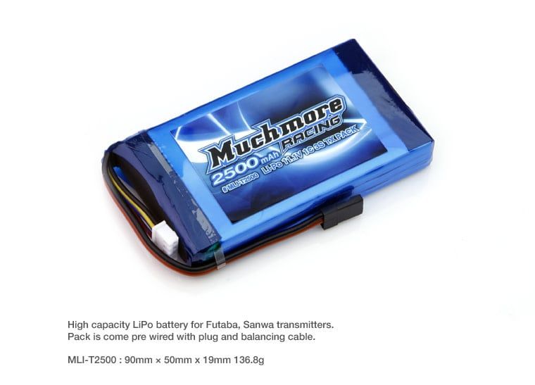 Muchmore Racing LIPO Tx Battery 2500mah 11.1v (Futaba/Sanwa)