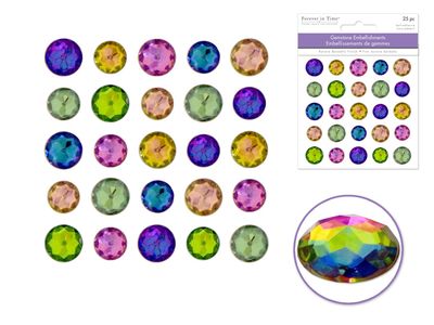 Forever In Time 1.4-1.6cm Self Stick Gemstones Aurora Borealis Finish 25pc