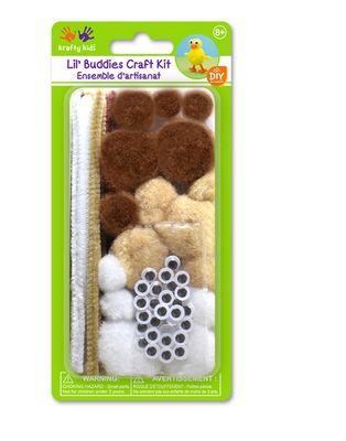 Krafty Kids DIY Craft Kit Chenille Stems/Poms/Googly Eyes C) Pet Maker