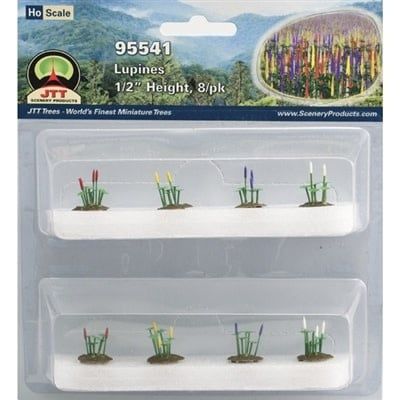 JTT Scenery LUPINES 1/2&quot; tall HO-scale, 8/pk