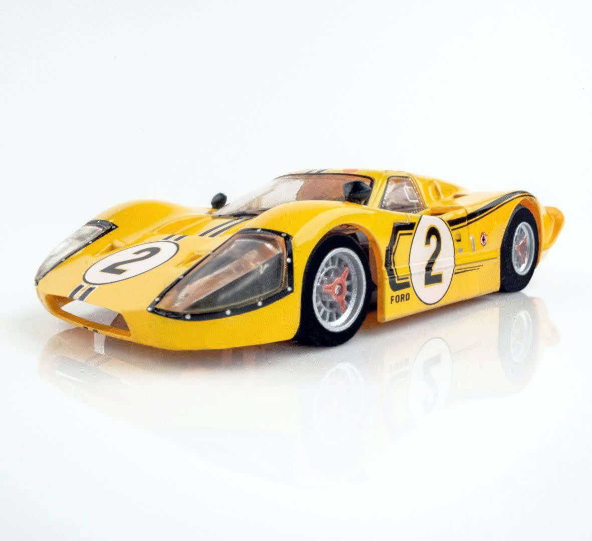 AFX 1967 Ford GT40 Mark IV #2 LeMans Yellow HO Scale Slot Car