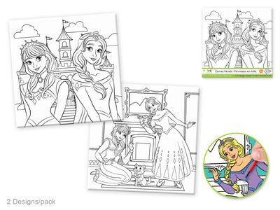 Krafty Kids 10x10in DIY Canvas Panels 2pc Princess Tale Asst