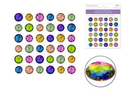 Forever In Time 1-1.2cm Self Stick Gemstones Aurora Borealis Finish 36pc