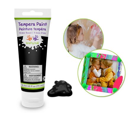 Krafty Kids Paint 75ml Tempera Tubes  Black