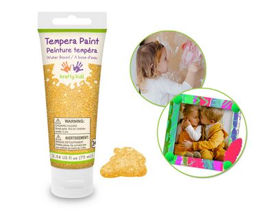 Krafty Kids Paint Tempera Tubes Gold Glitter 75ml