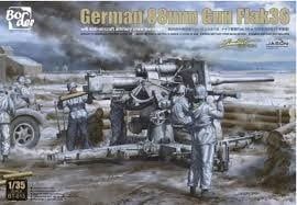 Border Model 1/35 German 88mm Gun FLAK36 with 6 Figures
