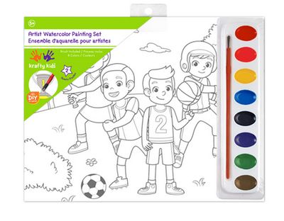 Krafty Kids Artist Watercolour Painting Set Sports Fan