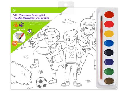 Krafty Kids Artist Watercolour Painting Set Sports Fan