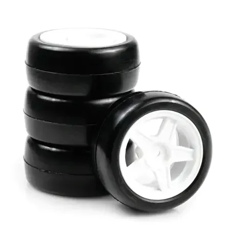 Volante Glued Mini 36R Rubber Slick 0 Offset 5 Spoke Tire 4pc