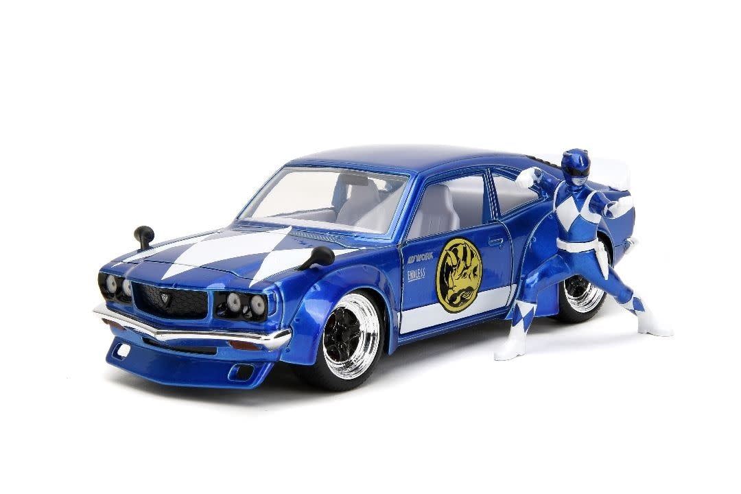 Jada Toys 1/24 "Hollywood Rides" 1974 Mazda RX-3 with Blue Ranger