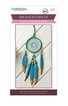 CraftMedley DIY Dream Catcher Kit with Beads Turquoise