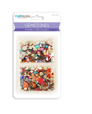 CraftMedley Craft Embellishment Assorted Gemstones Shape Colour Size 30g
