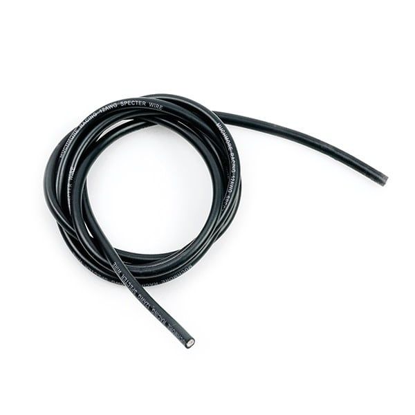 Muchmore Racing Specter Silver Coating Ultra High Efficiency Silicone Wire 12 AWG Black 100cm