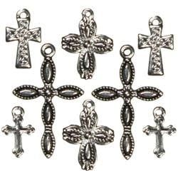 Cousins Silver &amp; Black Crosses Jewelry Basics 8pc