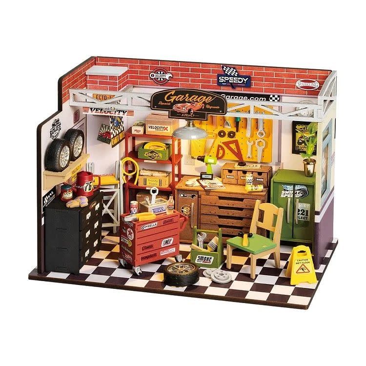 Robotime Rolife Garage Workshop DIY Miniature House Kit