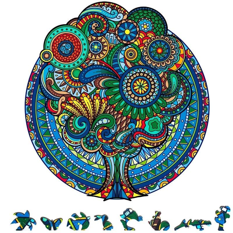 Zen Chalet Floral Retro Wooden Puzzle 200 piece