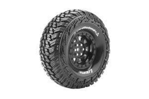 Louise CR-Griffin 1/10 1.9&quot; Crawler Tires, 12mm Hex, Super Soft, w Black Rim, F/R (2)