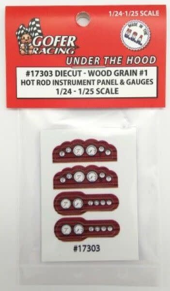 Gofer Hot Rod Instrument Panel Wood Grain #1 1/24 - 1/25