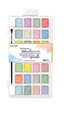 Colorfactory Pearlescent Watercolor Pan and Brush Set 28pc