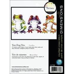 Dimensions Treefrog Trio Cross Stitch 5&quot; x 7&quot;