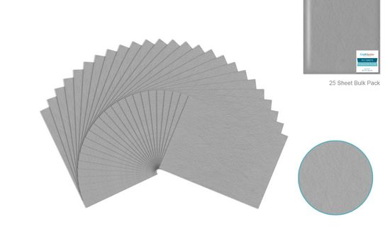 CraftMedley 9x12in Felt Sheets Premium Bar-Coded Grey Silver