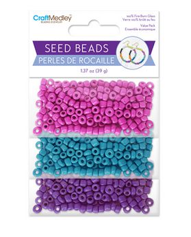 CraftMedley Glass Seed Beads: 6/0 Dyed Gloss Finish Glam 39g