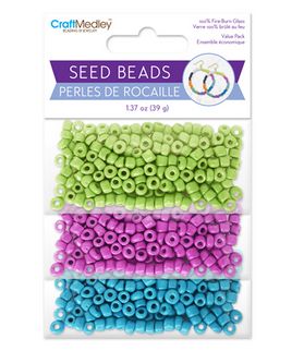 CraftMedley Glass Seed Beads: 6/0 Dyed Gloss Finish Pastel 39g
