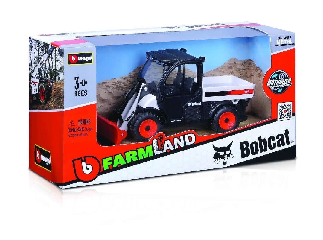 BBurago Farmland 10cm Moto Bobcat Toolcat 5600 with Snow Plow Accessory