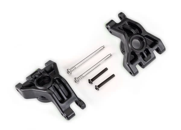 Traxxas Carriers, stub axle, rear, extreme heavy duty, black (left &amp; right)/ 3x41mm hinge pins (2)/ 3x20mm BCS (2) (for use with #9080 upgrade kit)