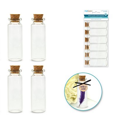 CraftMedley 12ml Mini Containers with Cork Lid 6pc