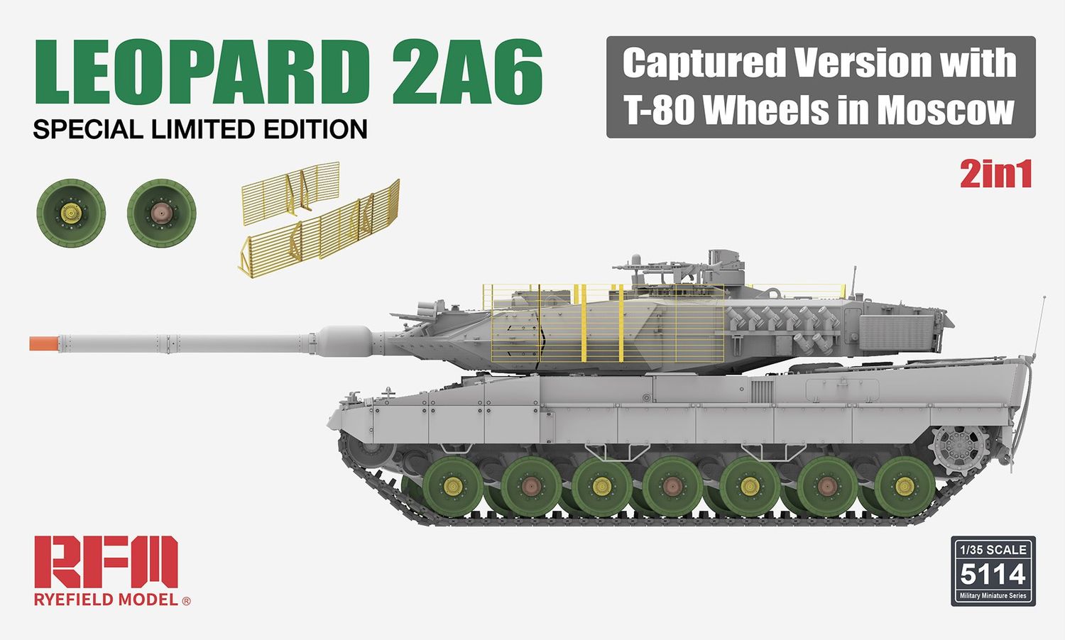 Rye Field 1/35 Leopard 26A6 Captured Version w/T 80 Wheels