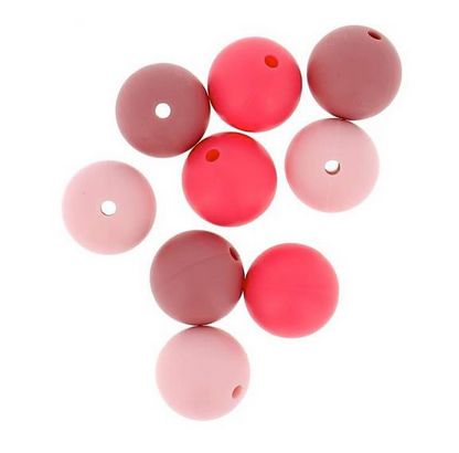 Perler Silicone Beads 15mm Bohin Round Pink Assorted 9pc