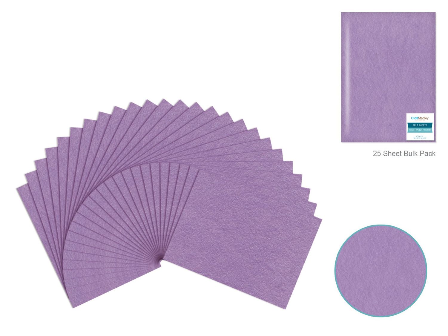 CraftMedley 9x12in Felt Sheets Premium Bar-Coded Lavender